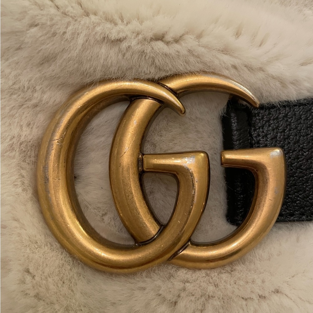 Gucci GG MARMONT WIDE BELT Black Leather size 85
